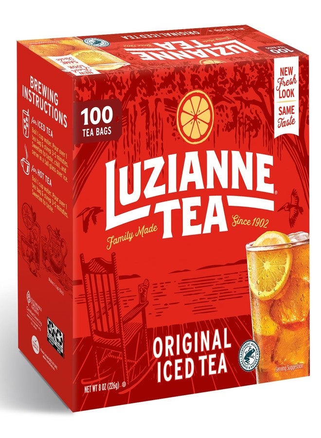 Luzianne أكياس شاي لوزيان المثلج، غير محلى، 400 كيس شاي (4 علب، كل علبة تحتوي على 100 كيس)، مزيج خاص للشاي المثلج، مشروب صيفي منعش وشفاف مثالي للنزهات المنزلية - Image 1