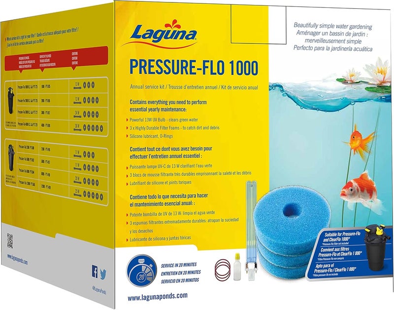 Pressure-Flo 1000 Service Kit, Pond Filter Maintenance Kit for Spring, White (PT1695)