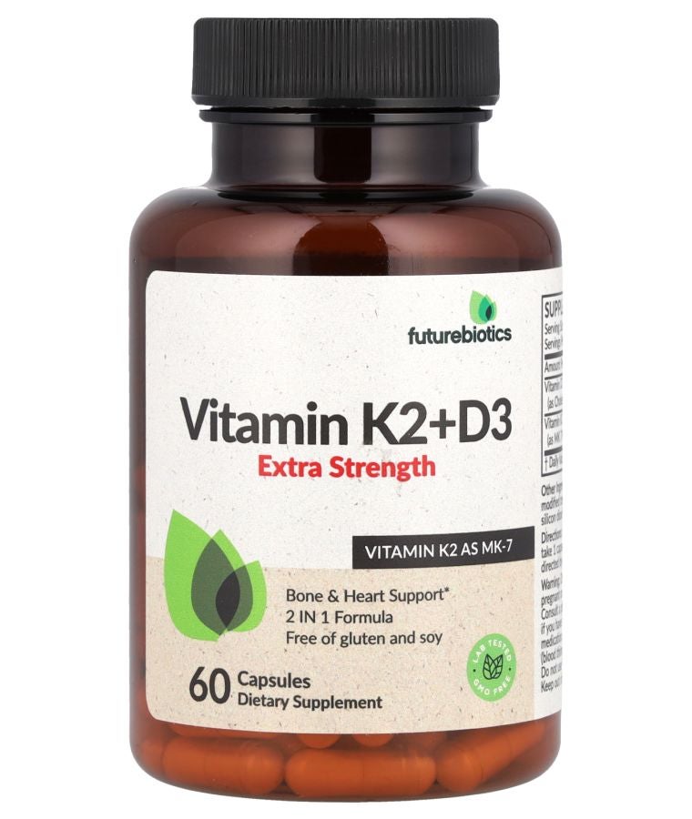 Futurebiotics Vitamin K2 + D3 Extra Strength 60 Capsules