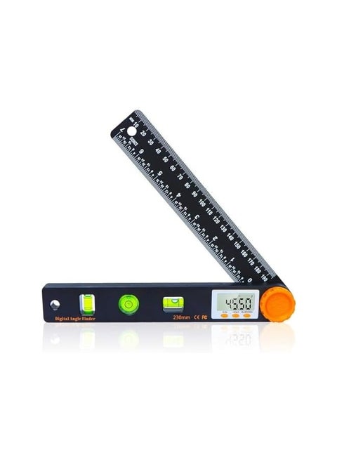 Digital Angle Finder Tool 7inch 0-360 degree LED Digital Protractor with Horizontal Vertical Bubble Levels and Ruler Meter Accurate Tools for Carpenters, Woodworkers, Fabricators
