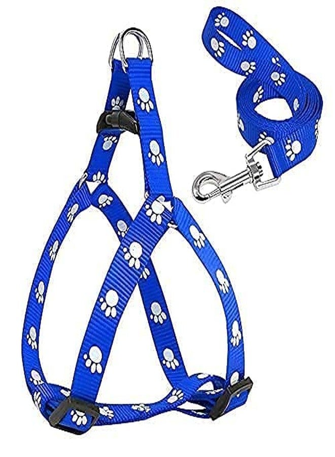 KittuPet Nylon Adjustable Leash with Harness Set Printed Nylon Puppy Harness for Small & Medium Dogs Colour May Vary (0.5 INCH), Multicoloured - Image 4