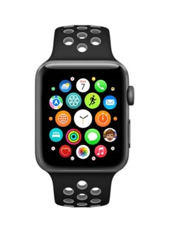 FITIT FITIT Bands for Apple Watch Series 3 and Above.(42mm 45mm and 49mm cases), Soft Silicone Breathable Wristband Replacement Strap, Black and Grey  - Image 2