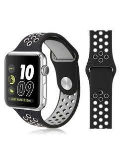 FITIT FITIT Bands for Apple Watch Series 3 and Above.(42mm 45mm and 49mm cases), Soft Silicone Breathable Wristband Replacement Strap, Black and Grey  - Image 3