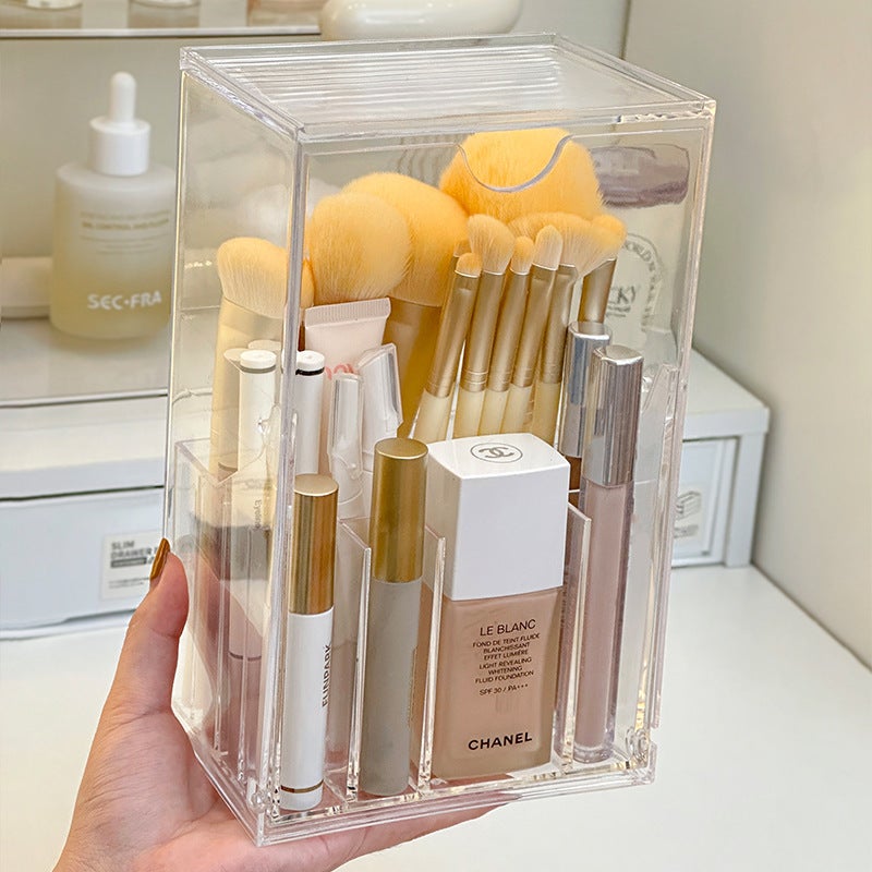 Makeup Brush Storage Box Dustproof Desktop Acrylic Lipstick Lip Glaze Finishing Storage Rack Advanced Dressing Table Brush Tube - Image 4
