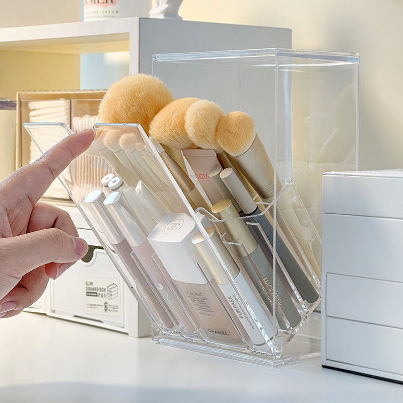 Makeup Brush Storage Box Dustproof Desktop Acrylic Lipstick Lip Glaze Finishing Storage Rack Advanced Dressing Table Brush Tube - Image 5