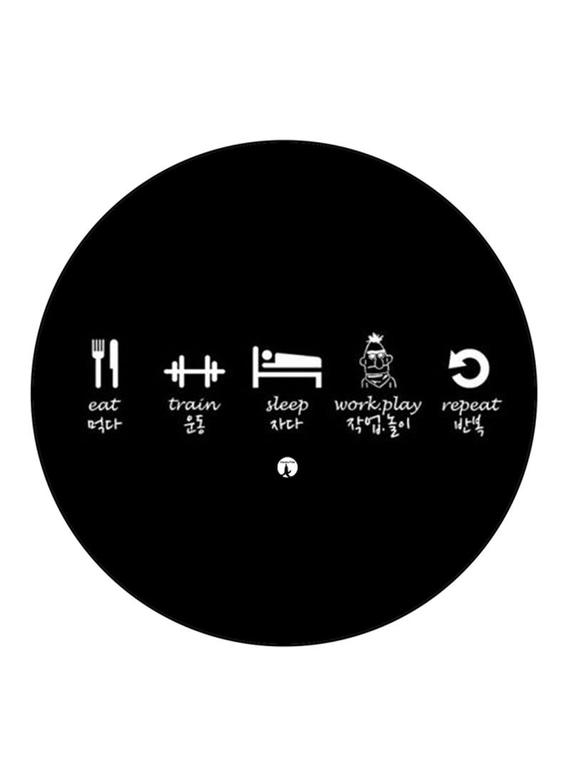 RKN English Phrases Printed Mouse Pad  Black