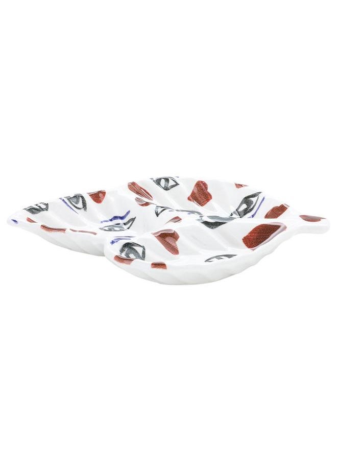 Alsaif Porcelain Serving Plate Rectangular Three Sections Colored  - Image 1