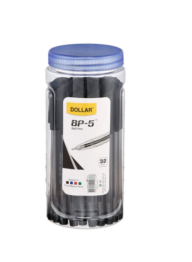 DOLLAR BALLPEN 0.7MM(32P)JAR-BLACK - Image 1