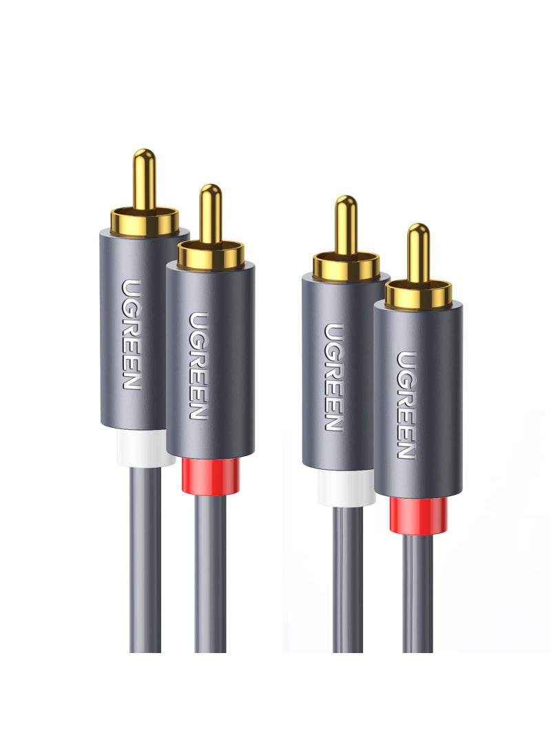 Ugreen UGREEN RCA Cable, 6.6FT 2RCA Male to 2RCA Male Stereo Audio Cable Gold Plated Car Subwoofer Adapter Dual Shielded Red and White Cord for Home Theater Amplifier Hi-Fi System Car Audio Speaker  - Image 1