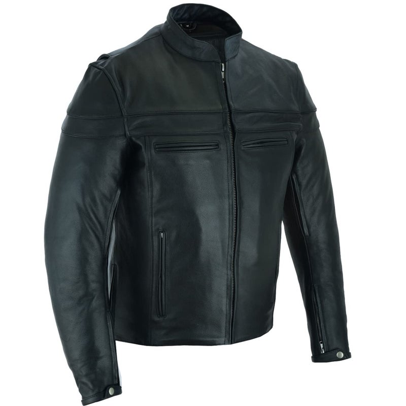 Vance Leather's Men's Premium Leather Motorcycle Racer Jacket with Vents Reflective Piping and CCW Pockets (XL) - Image 5