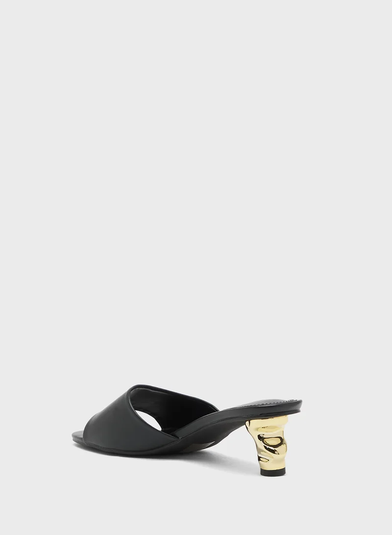 ELLA Ladies Mule With Gold Heel