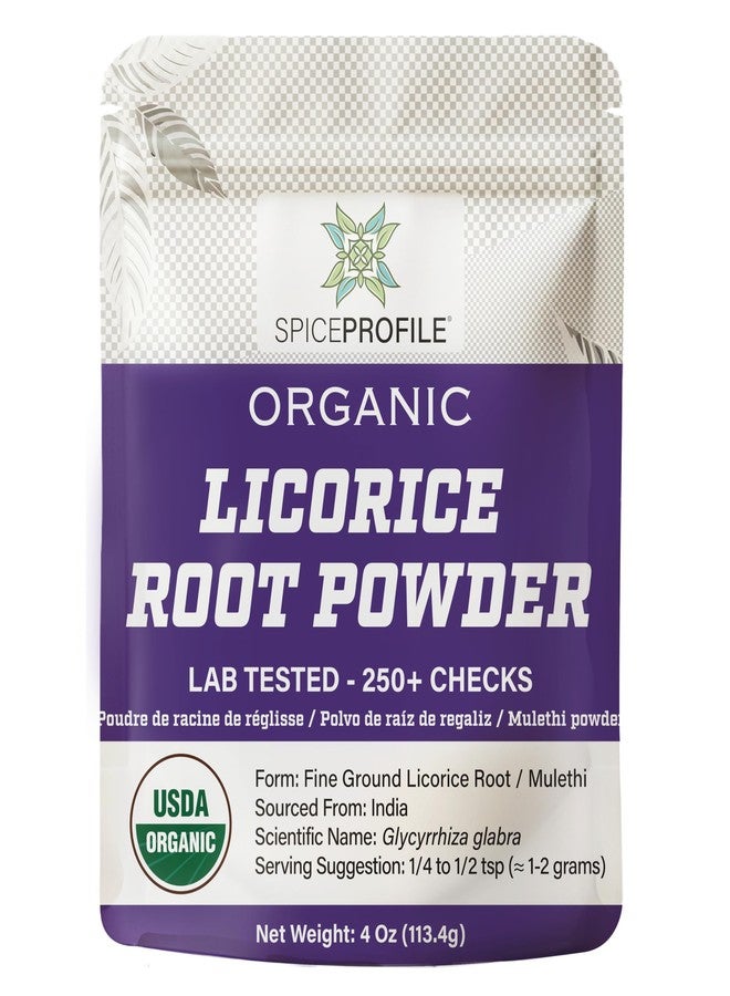 Spice Profile USDA Organic Licorice Root Powder, Lab Tested for Heavy Metals, Resealable 4oz Pouch, Mulethi, Regaliz en Polvo - Image 1