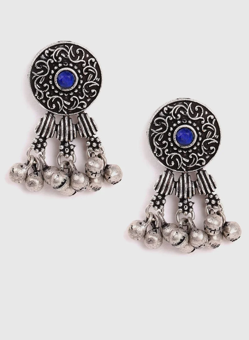 SOHI Oxidised Ghungroo Stone Choker Set