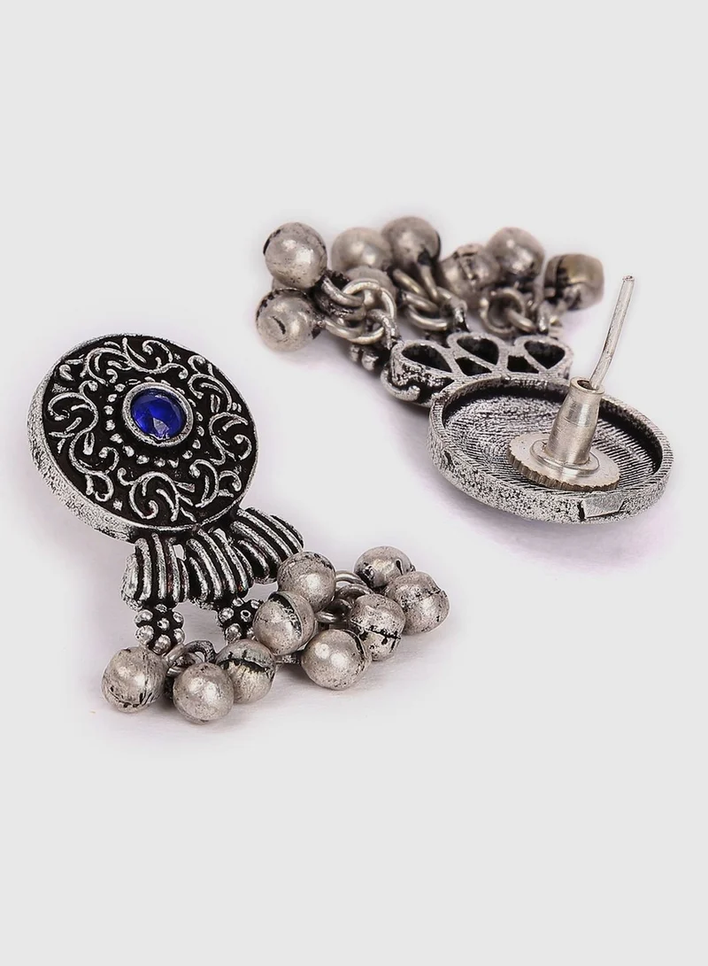 SOHI Oxidised Ghungroo Stone Choker Set