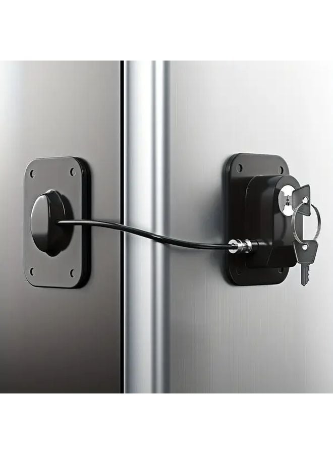 Refrigerator Lock With Key Easy To Install Cabinet Lock Black - Image 3