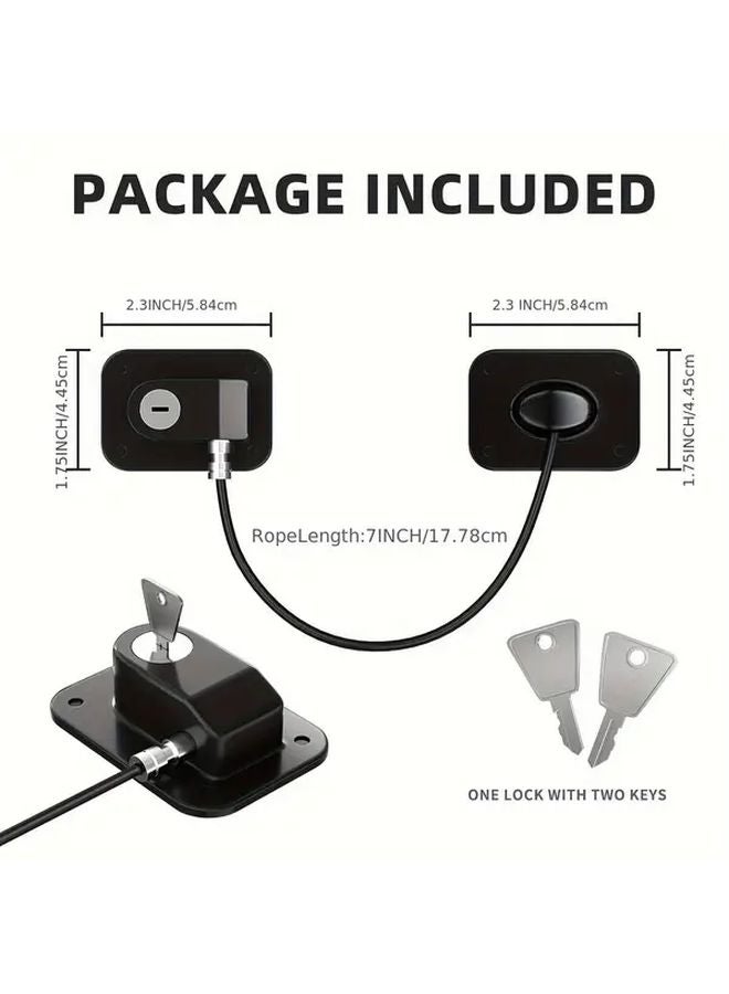 Refrigerator Lock With Key Easy To Install Cabinet Lock Black - Image 4