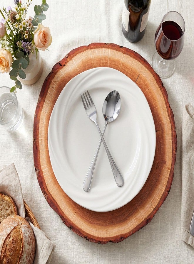 NatNarr 60 Pcs Wood Placemats, 13.5 Inch Disposable Paper Placemats Rustic Wedding Decor,Brown Round Table Mats Bulk for Table Setting Farmhouse Wedding Banquet Dinner Party Decor - Image 3