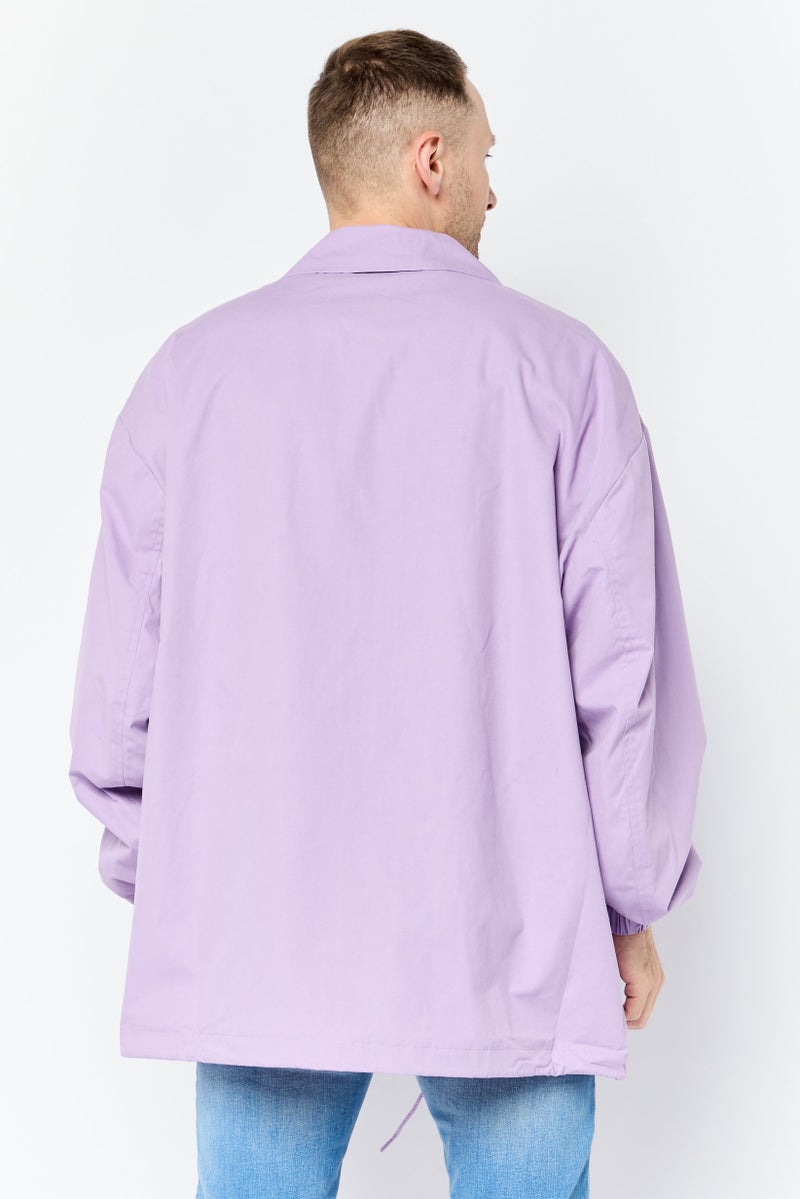Asos Design Men Oversized Solid Parka Jacket, Lilac  - Image 2