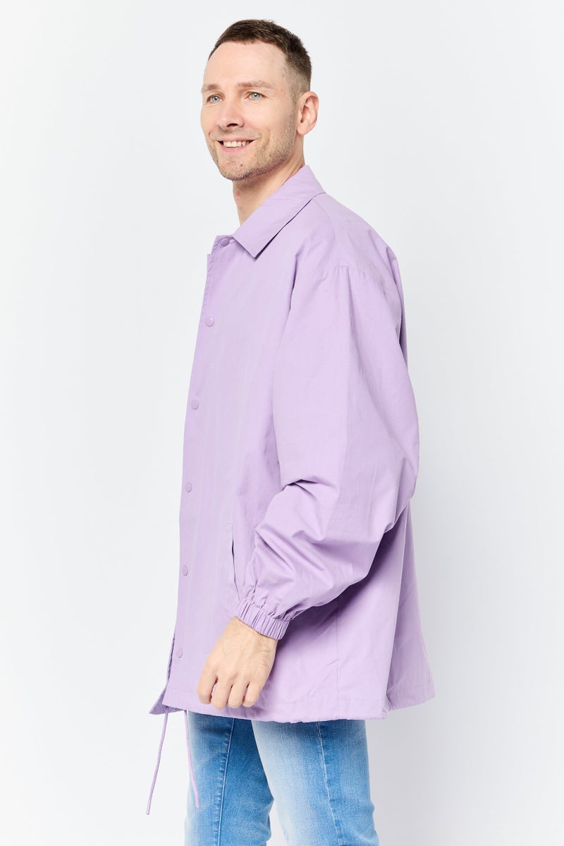 Asos Design Men Oversized Solid Parka Jacket, Lilac  - Image 3