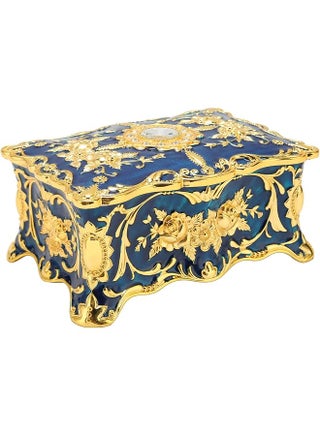 Vintage Jewelery Box, Double Layer Vintage Jewelery Box Elegant Rectangular Velvet Liner for Dressing Table (Golden Blue) - pzsku/ZCC94FC7B9D15DCFFE72CZ/45/1747076730/fdac92e8-43af-46b2-aa0d-362720a46132