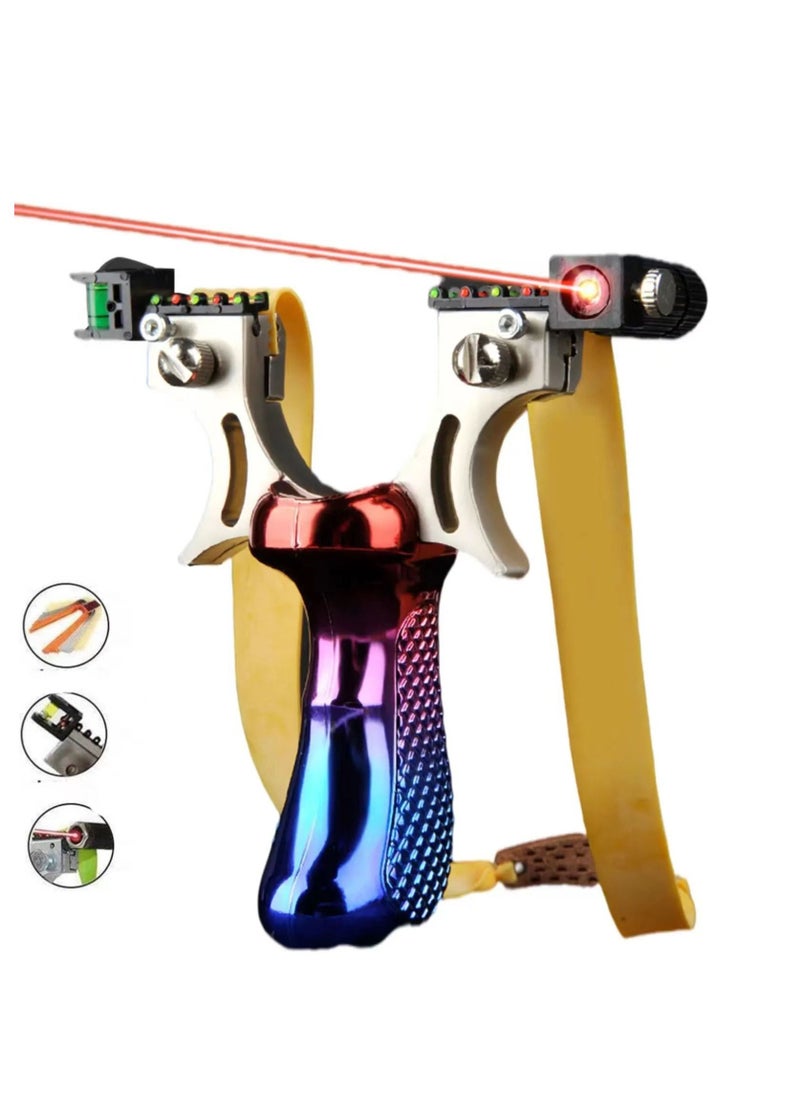 Rock Pow Hunting Slingshots Set, Professional Laser Slingshot for Outdoor Hunting,Adult high-speed catapult slingshot,100 Ammo Balls and 2 Rubber Bands.  - Image 1