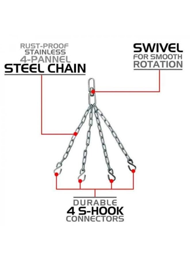 RDX P1 4FT 2-IN-1 Black Filled Leather Professional Punching Bag Set - Image 3