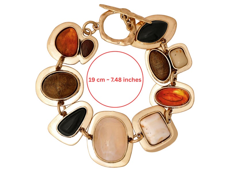 MINACHI Geometric Metal Stone Bracelets, Trendy Personality Jewelry for Women - Image 2