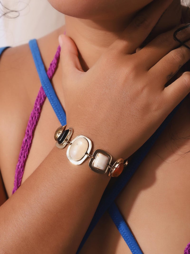 MINACHI Geometric Metal Stone Bracelets, Trendy Personality Jewelry for Women - Image 5