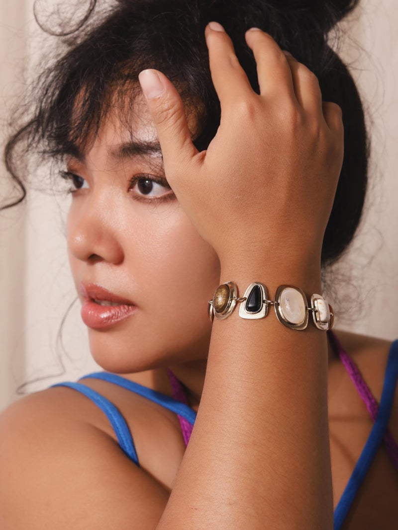 MINACHI Geometric Metal Stone Bracelets, Trendy Personality Jewelry for Women - Image 3