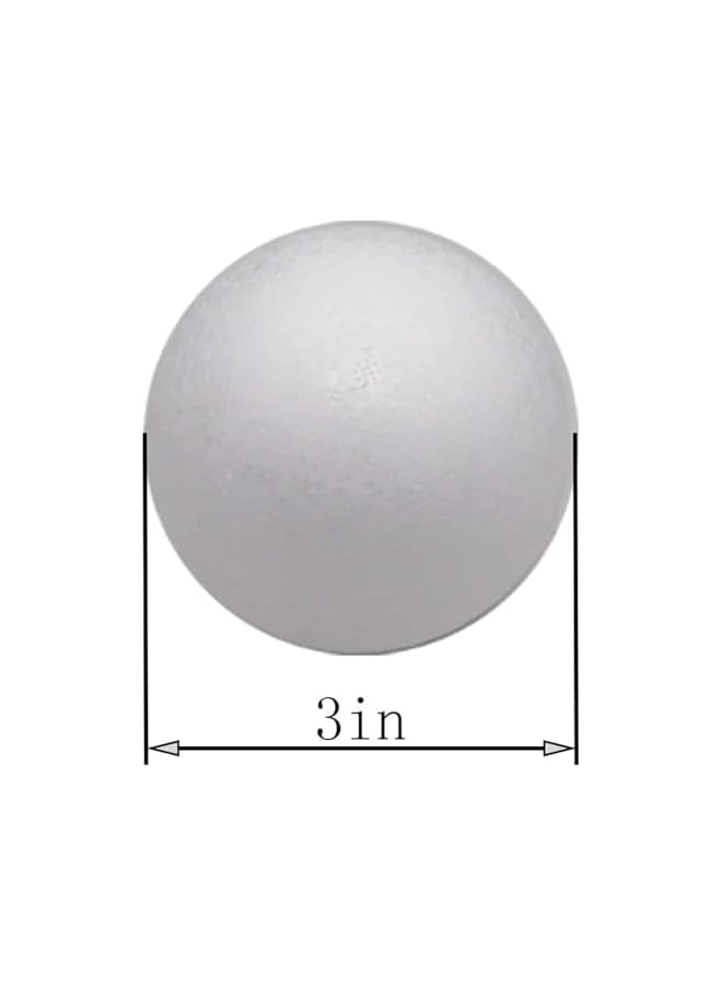 The Bros 40PCS-Craft Foam Balls 3 Inches in Diameter, Foam Ball for DIY Arts and Crafts, Ornaments, Smooth Polystyrene Foam Balls for Decoration Household School Projects, White - Image 2