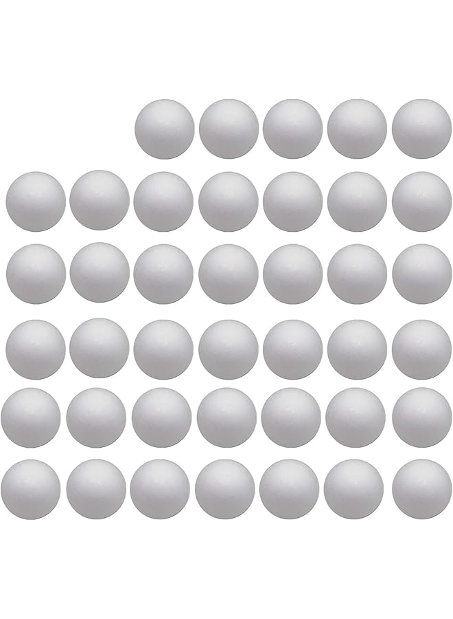 The Bros 40PCS-Craft Foam Balls 3 Inches in Diameter, Foam Ball for DIY Arts and Crafts, Ornaments, Smooth Polystyrene Foam Balls for Decoration Household School Projects, White - Image 1