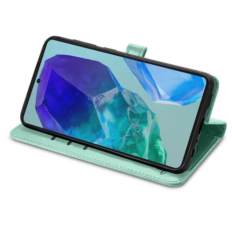 HuHa Protective Cover For Samsung Galaxy A16 Cat and Dog Embossed Leather Phone Case(Green) - Image 4