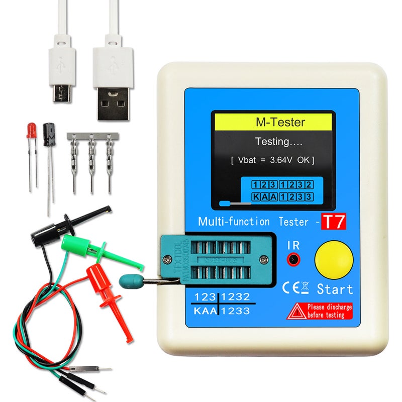Transistor Tester Blue: Auto-Calibration, IR Remote Decoding - Multi-Component Detector for Electronic Component Testing & Hobbyists - Image 1