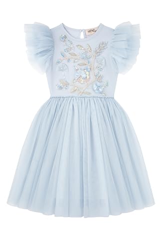 TUTULAND Tutu Dress for Girls - Embroidered Tulle Tiered Layered Flower Toddler Dress for Wedding & Birthday - Image 1