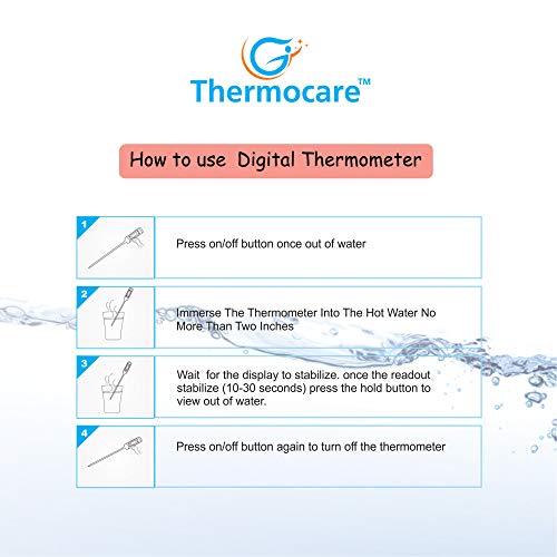 Thermocare ترمومتر حراري رقمي لقياس درجة حرارة الطعام بلاستيك (أبيض فاتح)، عبوة من 1 - Image 4