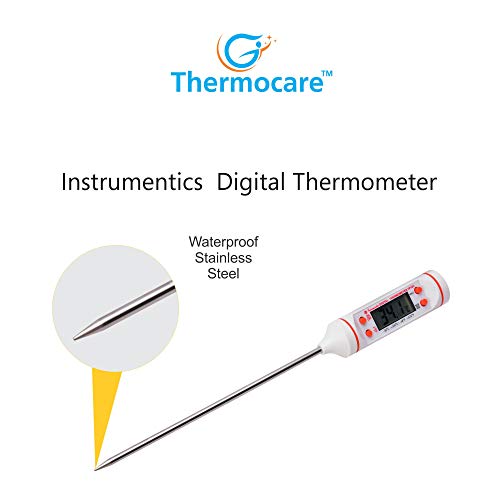 Thermocare ترمومتر حراري رقمي لقياس درجة حرارة الطعام بلاستيك (أبيض فاتح)، عبوة من 1 - Image 3