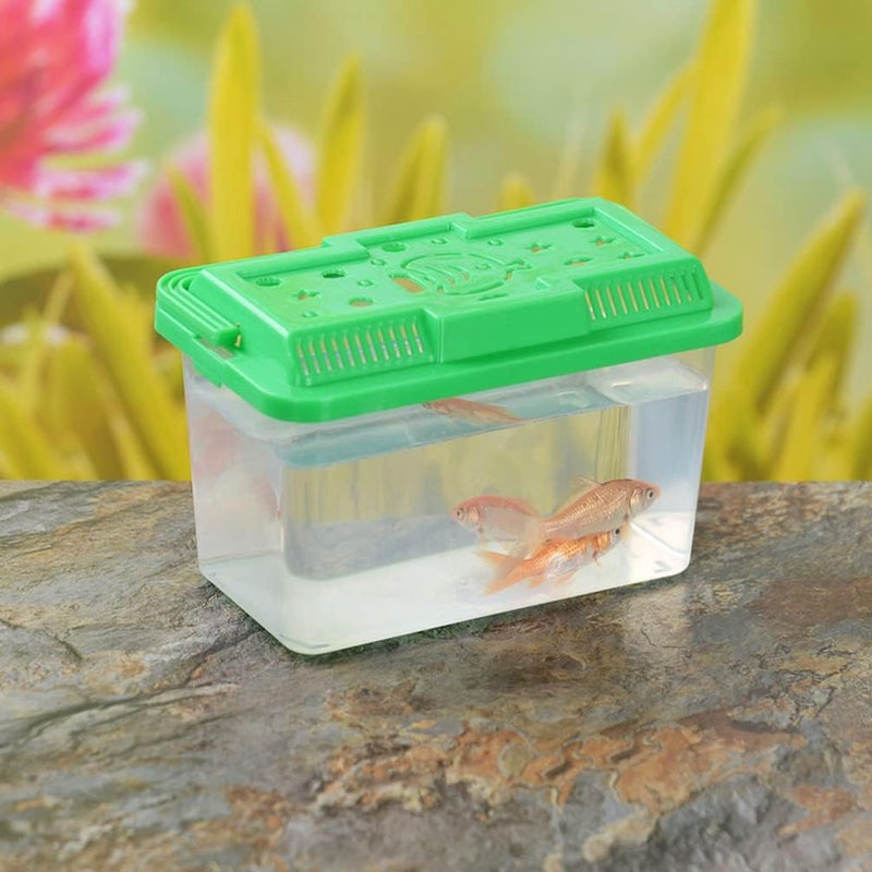 منزلي وصناعي خفيف حوض أسماك محمول من Ipetboom بحجم 5.11×3.54×3.54 بوصة، صندوق سلاحف شفاف محمول باليد، حوض أسماك بلاستيكي، حامل زواحف، موطن صغير للهامستر تصميم عصري لكل اختيار تصميم بسيط متعدد - Image 3
