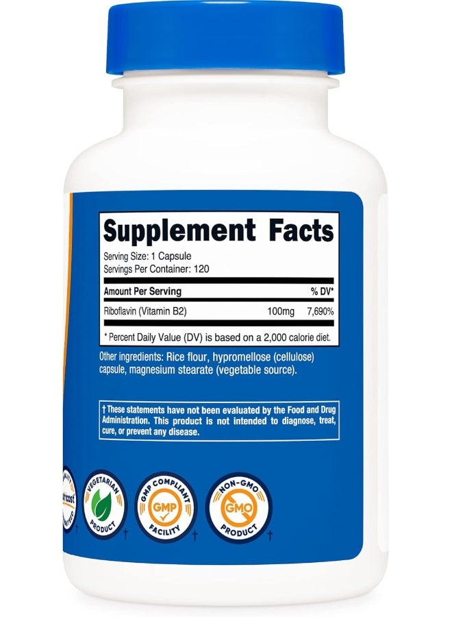 فيتامين ب2 ريبوفلافين 100 مجم 120 كبسولة - Image 5