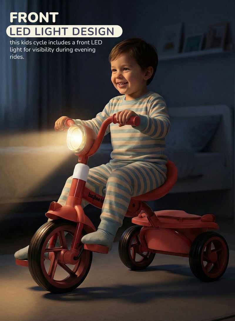 Baybee Flyer Tricycle for Kids Toddler Foldable Tricycle with Back Stroge & Head light for 2 to 5 Years Boys and Girls Kids Trike - Image 4