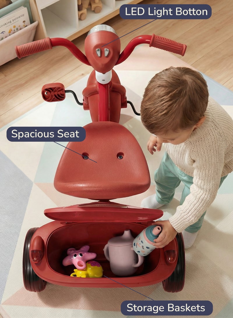 Baybee Flyer Tricycle for Kids Toddler Foldable Tricycle with Back Stroge & Head light for 2 to 5 Years Boys and Girls Kids Trike - Image 3