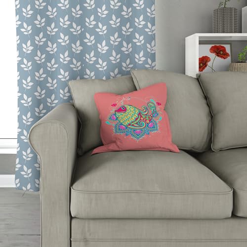 Ambiyaa Decorative Throw Pillow Cover Bedroom & Living Room Cushion Cover Sofa (16X16 Inches), 1 Piece (Meen Sera) - Image 4