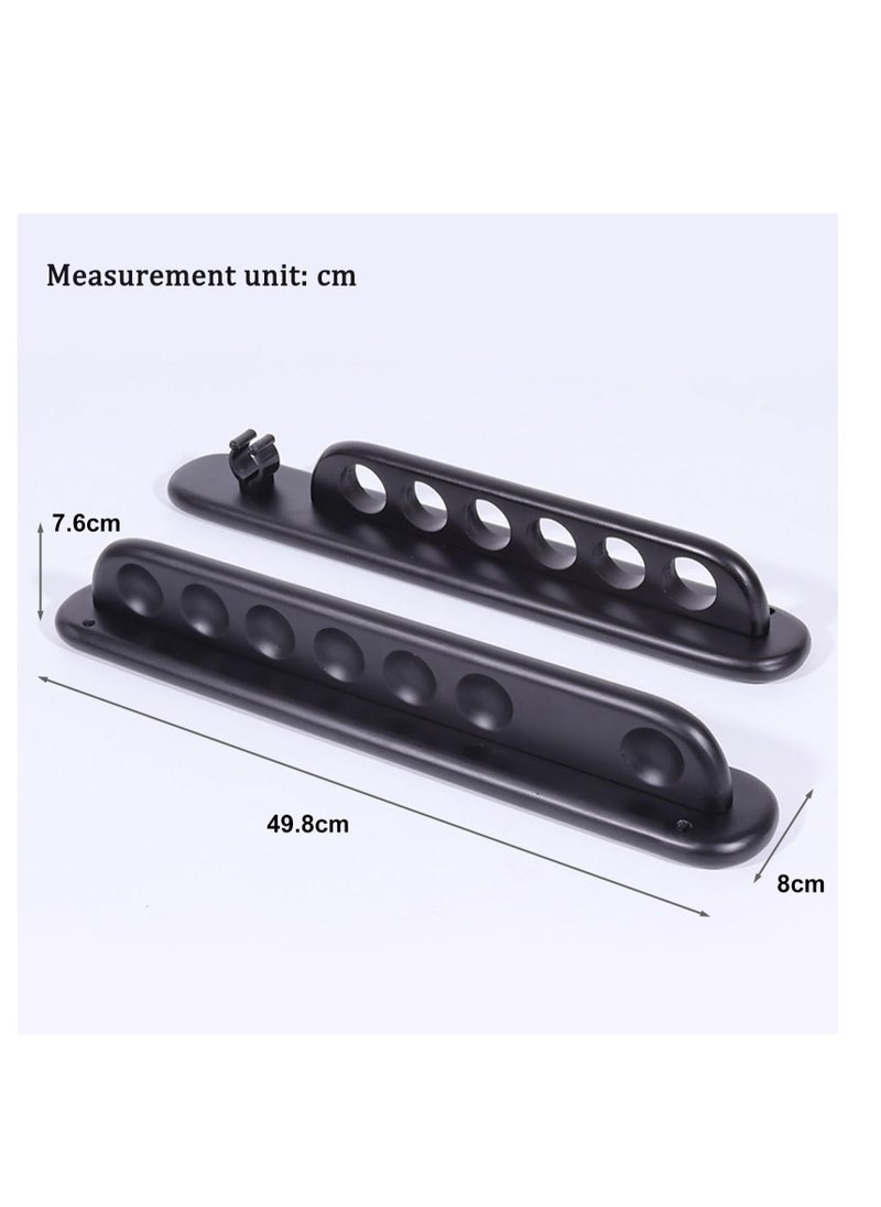 Generic 2 Piece Wall Mount Billiard Pool Cue Rack, Solid Wood Billiards Rack, Durable Billiard Cue Holder, Protect The Cues from Damage (Black)  - Image 2