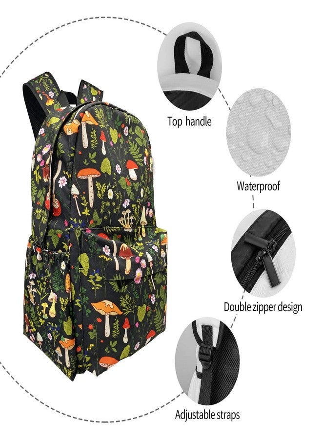 MOLIAN Mushrooms Nature Stylish Backpack With Adjustable Padded Shoulder Straps Daypacks For College Travel - Image 3