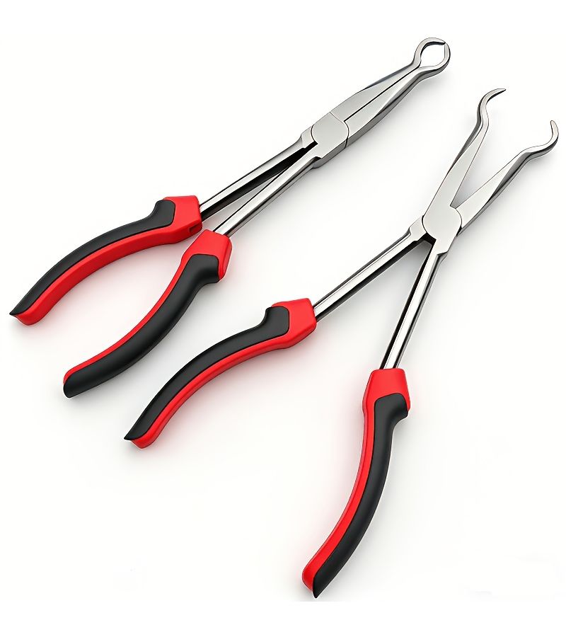 2pcs Sleeved Round Form Spark Plug High Voltage Wire Pliers Red Black Grip - Image 5