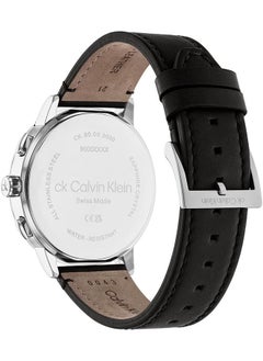 CALVIN KLEIN ساعة يد جلدية دائرية أنالوج بعقارب للرجال 25000039 - 44 ملم  - Image 3