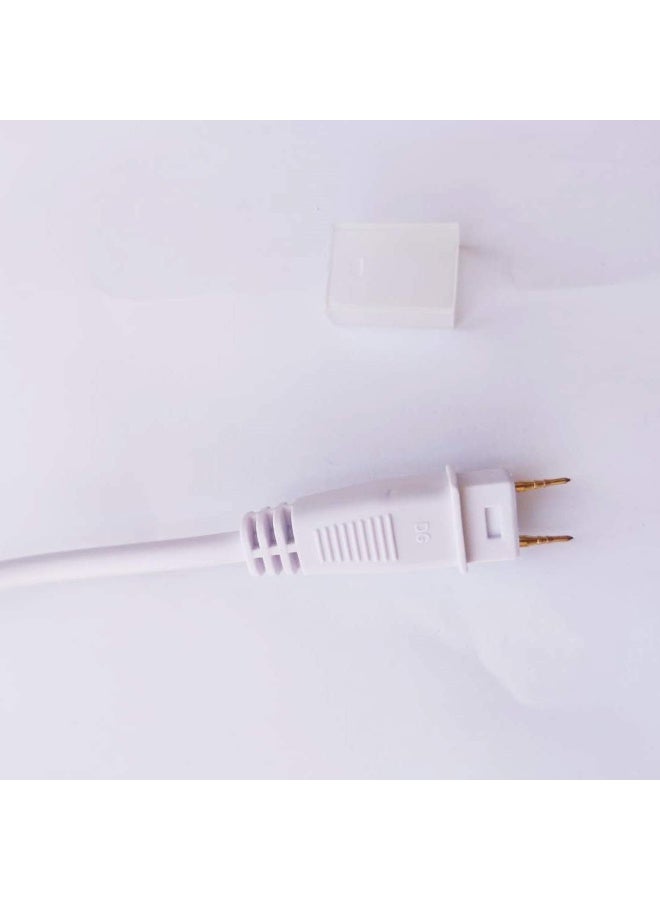 طقم سلكي طاقة (عدد 2) لأشرطة إضاءة LED الأنبوبية (Rope Light)، مزود بقابس أوروبي (EU)، وموصل ثنائي الأطراف، ومقوم تيار مدمج؛ يعمل بجهد 220-240 فولت ومناسب لأشرطة LED، وأشرطة النيون الأنبوبية، والإضاءة الزخرفية. - Image 3