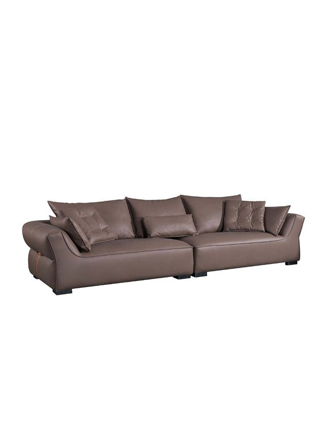 DANUBE HOME - Manels 3 Seater Fabric Sofa  Modern Design Three Seat Sofas Comfortable Living Room Furniture 312 x W 108 x H 84 cm Chocolate - Image 1