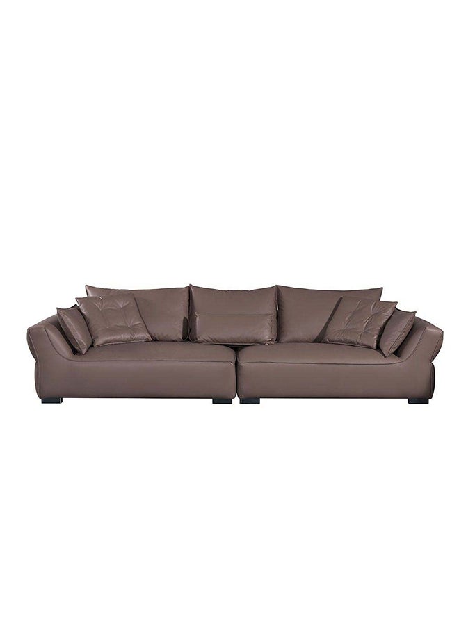DANUBE HOME - Manels 3 Seater Fabric Sofa  Modern Design Three Seat Sofas Comfortable Living Room Furniture 312 x W 108 x H 84 cm Chocolate - Image 1
