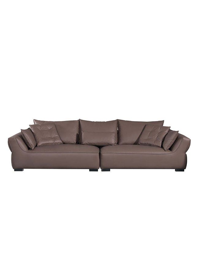 DANUBE HOME - Manels 3 Seater Fabric Sofa  Modern Design Three Seat Sofas Comfortable Living Room Furniture 312 x W 108 x H 84 cm Chocolate - Image 1