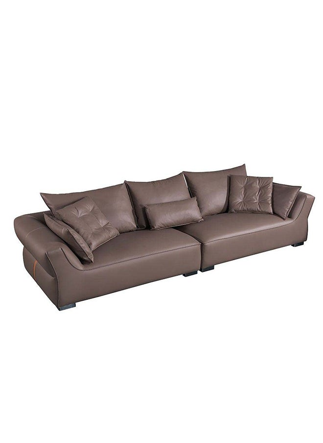 DANUBE HOME - Manels 3 Seater Fabric Sofa  Modern Design Three Seat Sofas Comfortable Living Room Furniture 312 x W 108 x H 84 cm Chocolate - Image 1